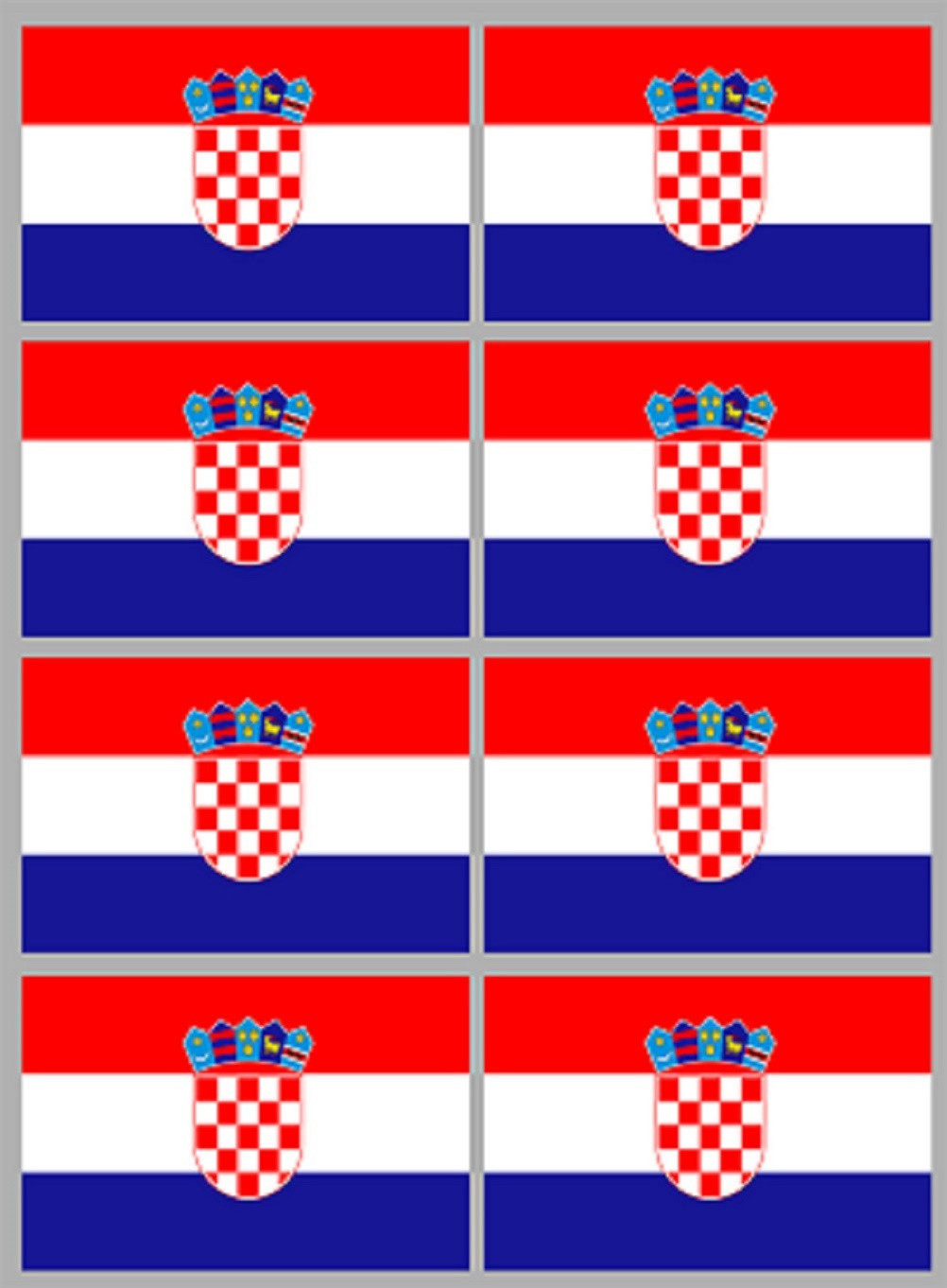 Drapeau Croatie (8 fois 9.5x6.3cm) - Sticker/autocollant