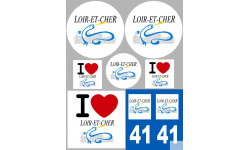 Loir et Cher (8 autocollants variés) - Sticker/autocollant