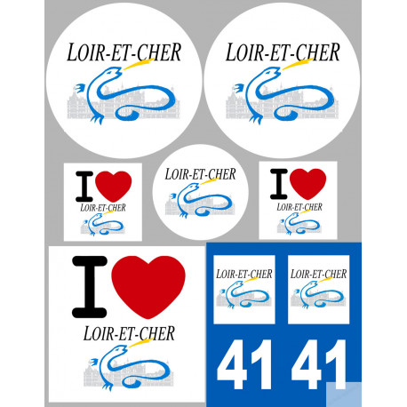 Loir et Cher (8 autocollants variés) - Sticker/autocollant