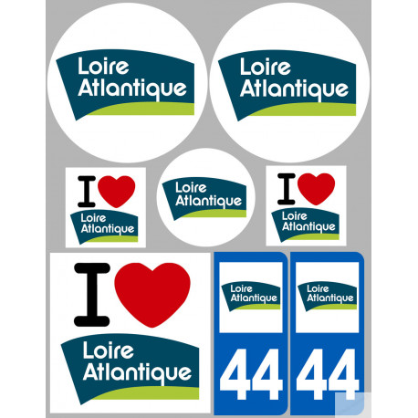 Loire Atlantique (8 autocollants variés) - Sticker/autocollant