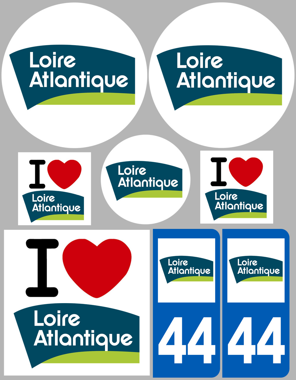 Loire Atlantique (8 autocollants variés) - Sticker/autocollant