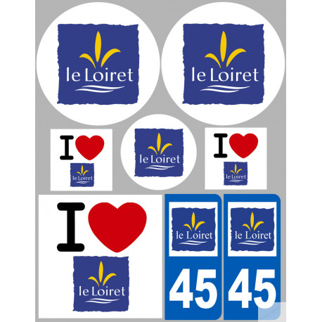 Loiret (8 autocollants variés) - Sticker/autocollant