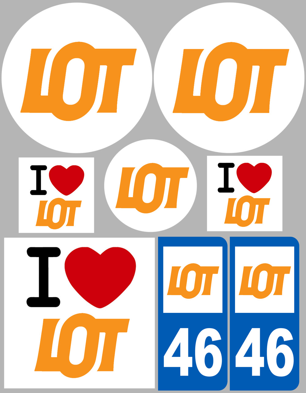 Lot (8 autocollants variés) - Sticker/autocollant