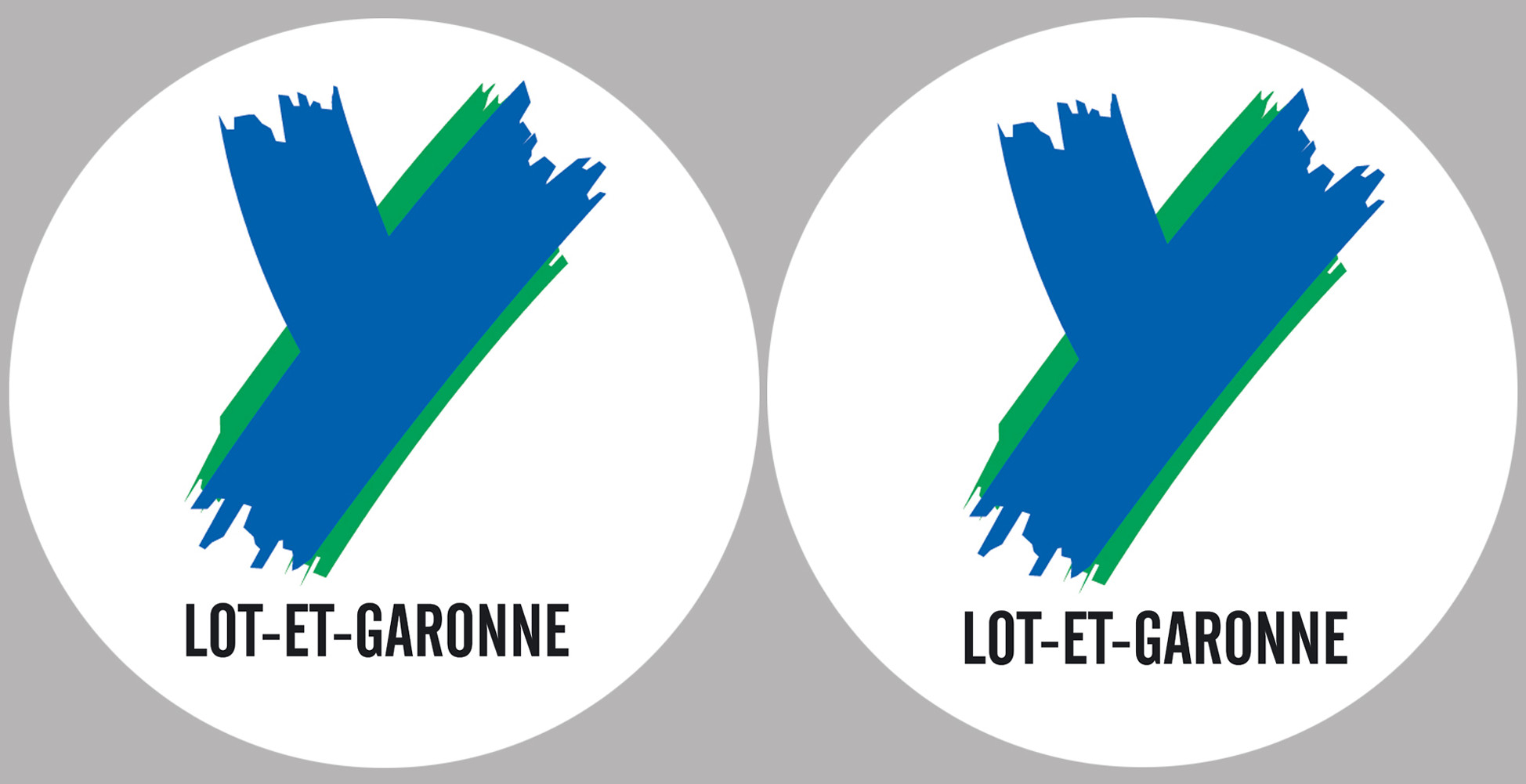 Département 47 le Lot et Garonne (2 fois 10cm) - Sticker/autocollant