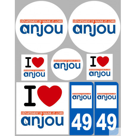 Anjou (8 autocollants variés) - Sticker/autocollant