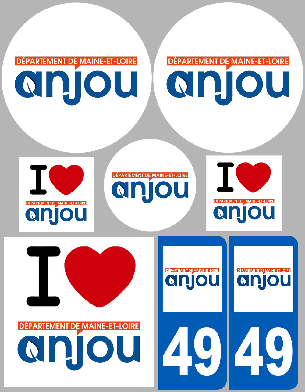 Anjou (8 autocollants variés) - Sticker/autocollant