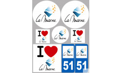 Marne (8 autocollants variés) - Sticker/autocollant