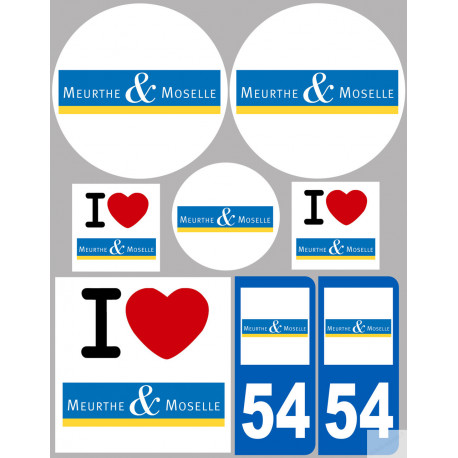 Meurthe et Moselle (8 autocollants variés) - Sticker/autocollant