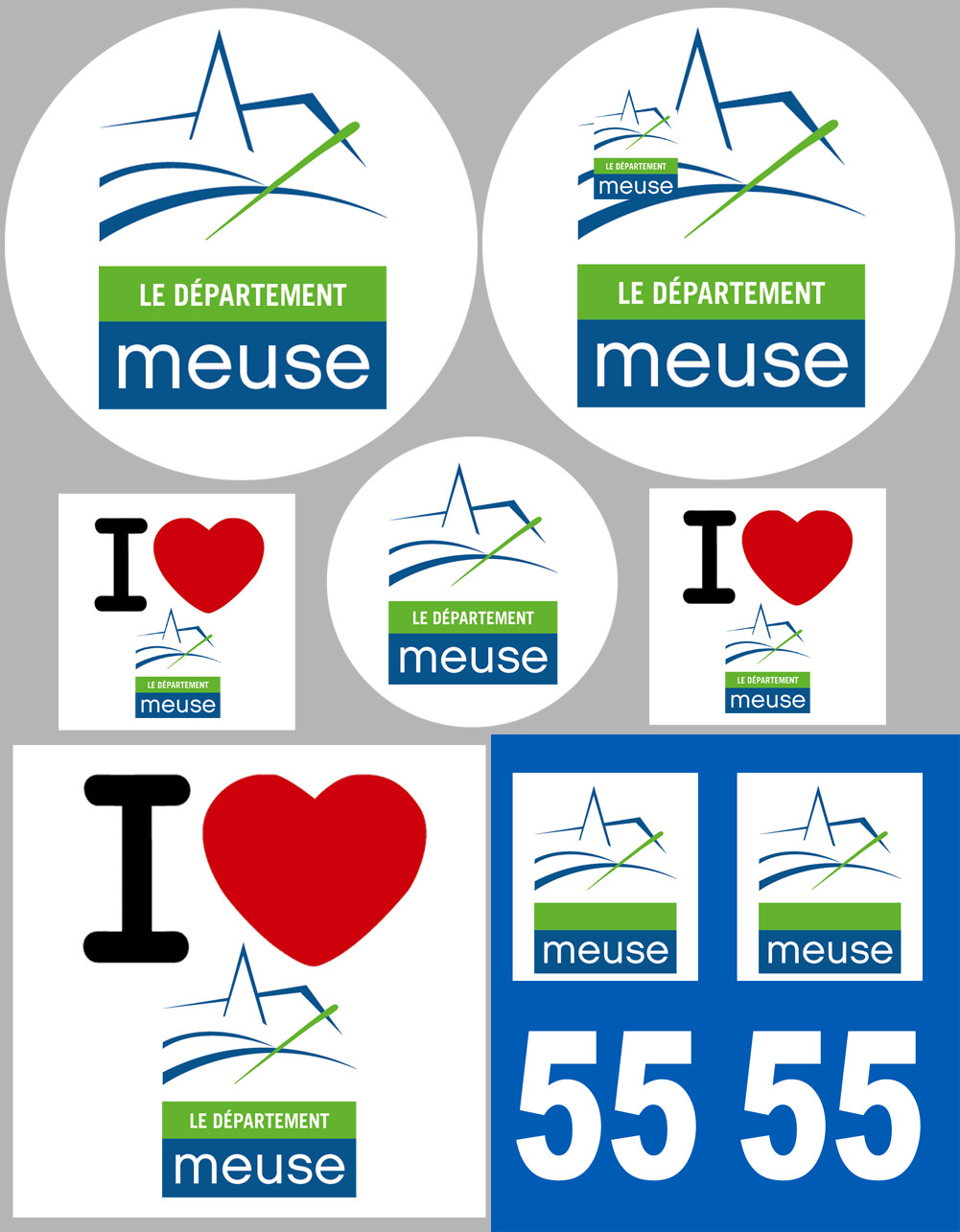 Meuse (8 autocollants variés) - Sticker/autocollant