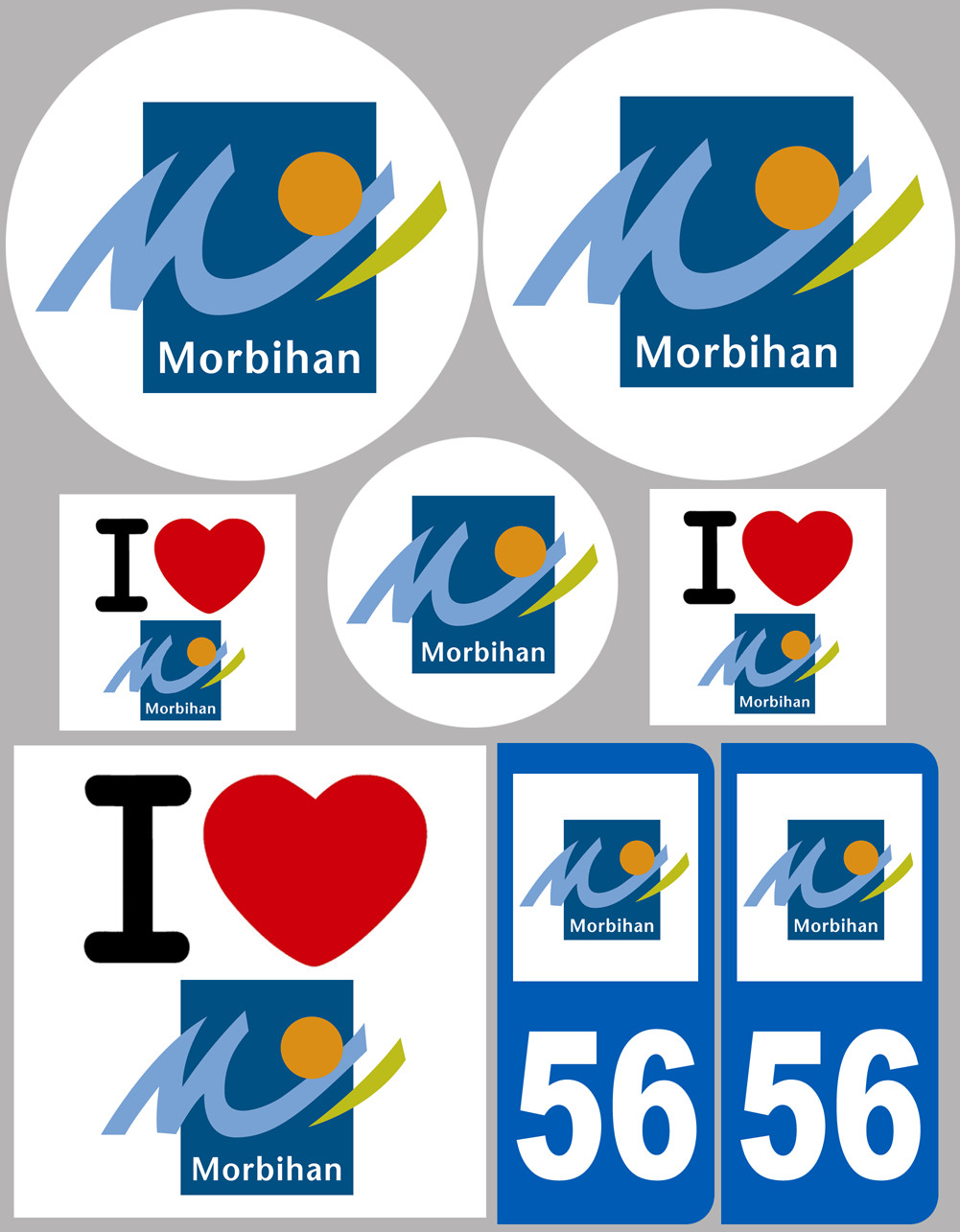 Morbihan (8 autocollants variés) - Sticker/autocollant