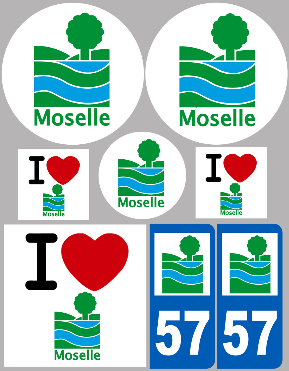 Moselle (8 autocollants variés) - Sticker/autocollant