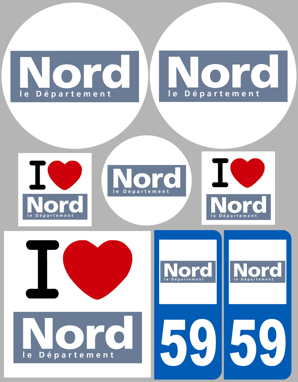 Nord (8 autocollants variés) - Sticker/autocollant