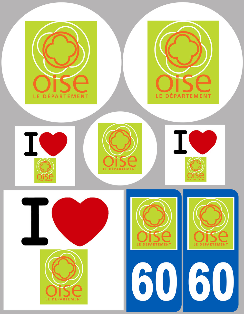 Oise (8 autocollants variés) - Sticker/autocollant