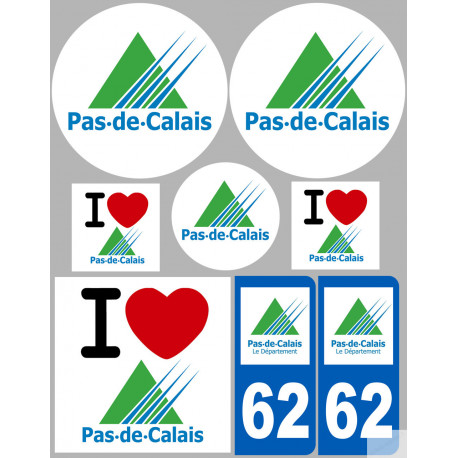 Pas-de-Calais (8 autocollants variés) - Sticker/autocollant