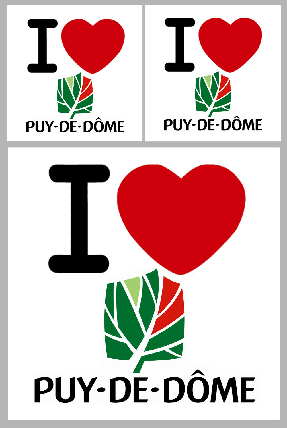 Département 63 le Puy-de-Dôme (1fois 10cm / 2 fois 5cm) - Sticker/autocollant