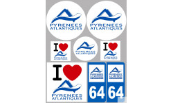 Pyrénées Atlantique (8 autocollants variés) - Sticker/autocollant