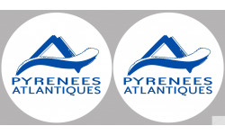 Département 64 les Pyrénées Atlantique (2 fois 10cm) - Sticker/autocollant