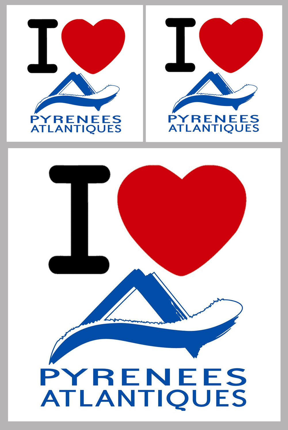 Département 64 les Pyrénées Atlantique (1fois 10cm / 2 fois 5cm) - Sticker/autocollant