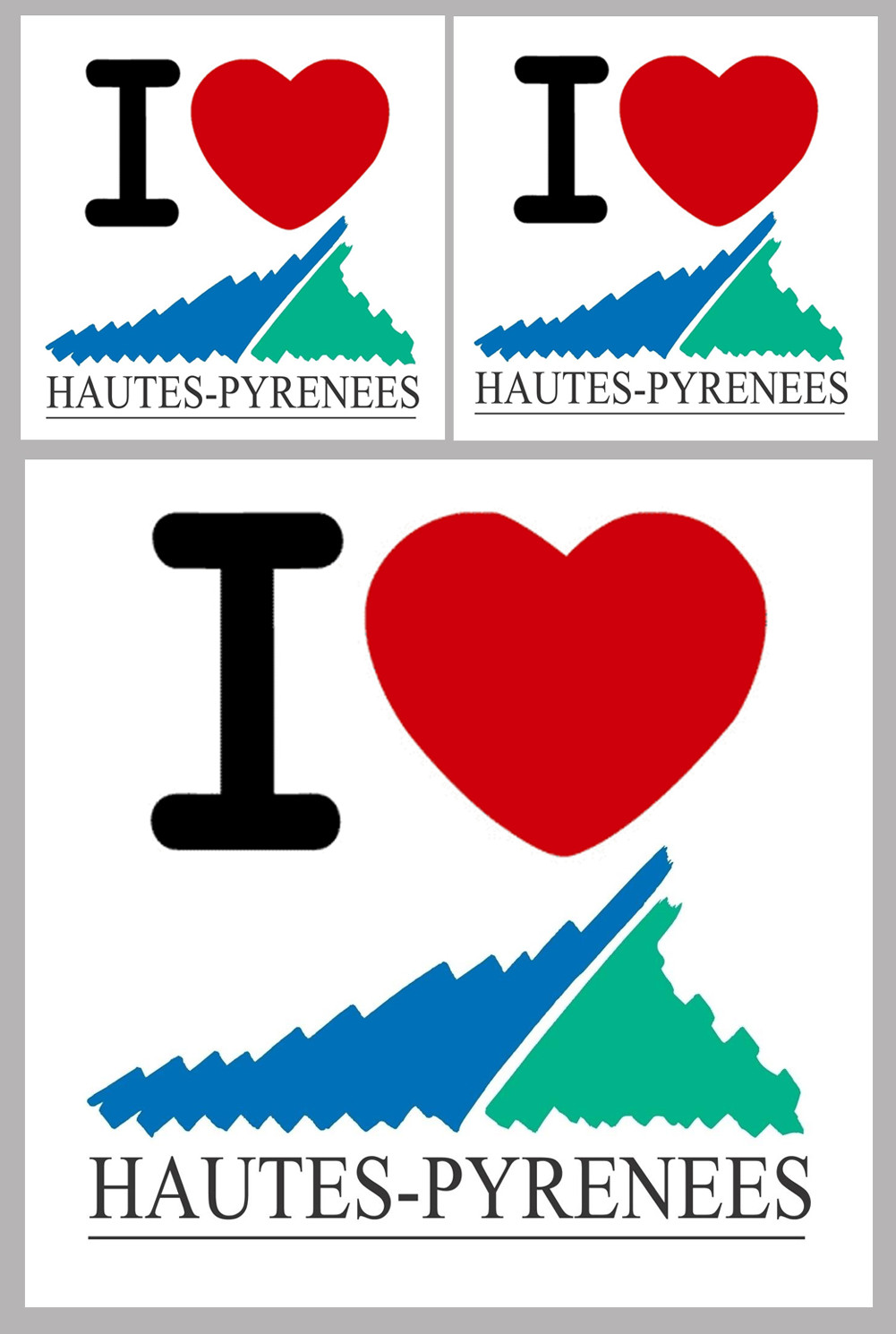 Département 65 les Hautes-Pyrénées (1fois 10cm / 2 fois 5cm) - Sticker/autocollant