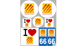 Département 66 les Pyrénées Orientales (8 autocollants variés) - Sticker/autocollant