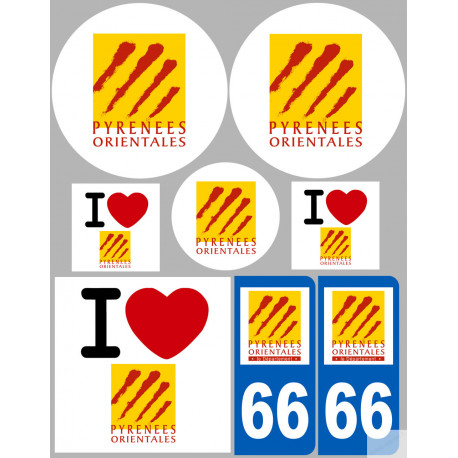 Pyrénées Orientales (8 autocollants variés) - Sticker/autocollant