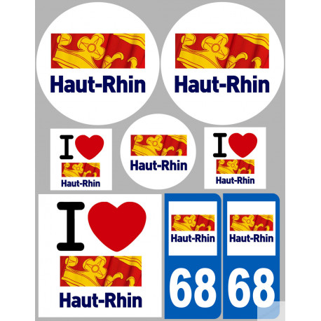 Haut-Rhin (8 autocollants variés) - Sticker/autocollant