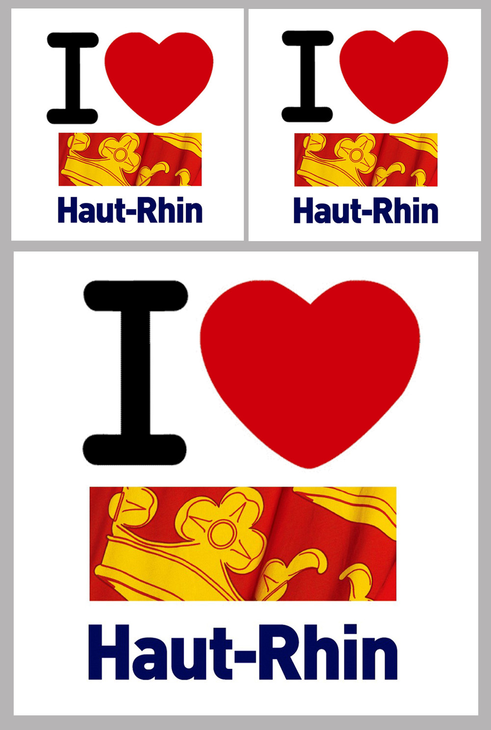 Département 68 le Haut-Rhin (1fois 10cm 2fois 5cm) - Sticker/autocollant