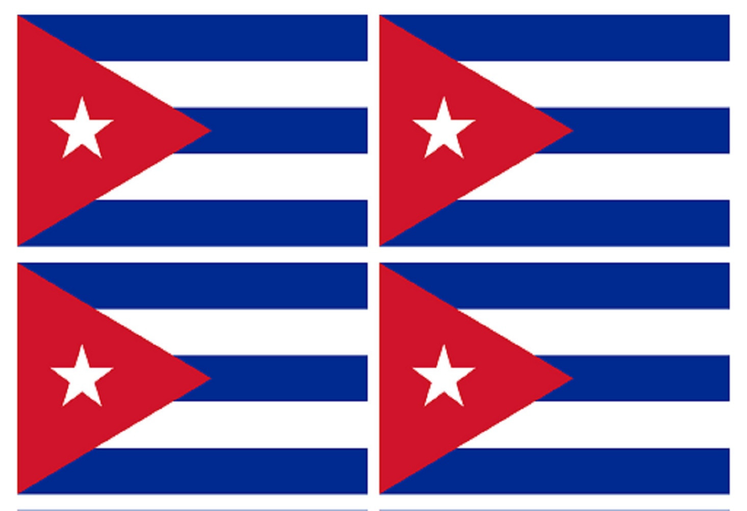 Drapeau Cuba (4 fois 9.5x6.3cm) - Sticker/autocollant