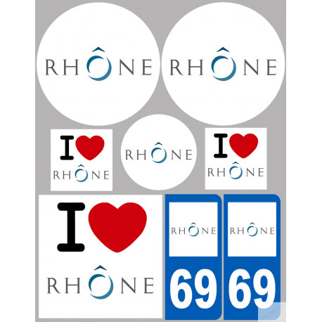 Rhône (8 autocollants variés) - Sticker/autocollant