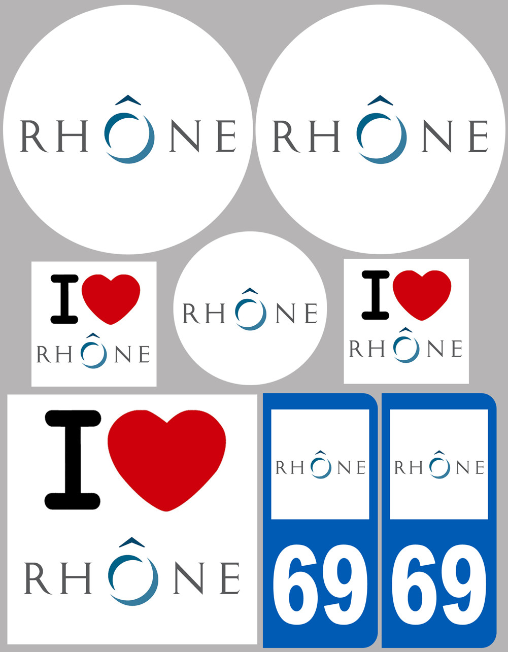 Rhône (8 autocollants variés) - Sticker/autocollant