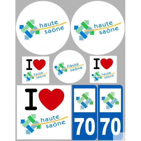 Haute Saône (8 autocollants variés) - Sticker/autocollant