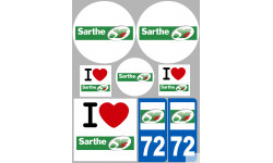 Sarthe (8 autocollants variés) - Sticker/autocollant