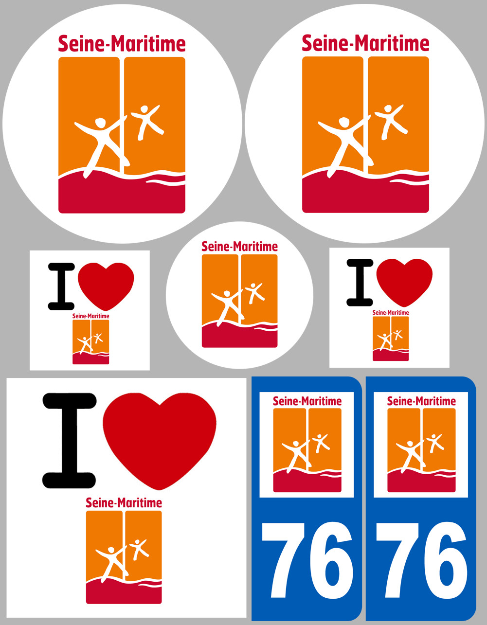 Seine Maritime (8 autocollants variés) - Sticker/autocollant