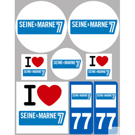 Seine et Marne (8 autocollants variés) - Sticker/autocollant