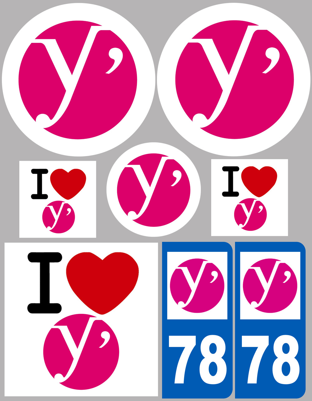 Yvelines (8 autocollants variés) - Sticker/autocollant