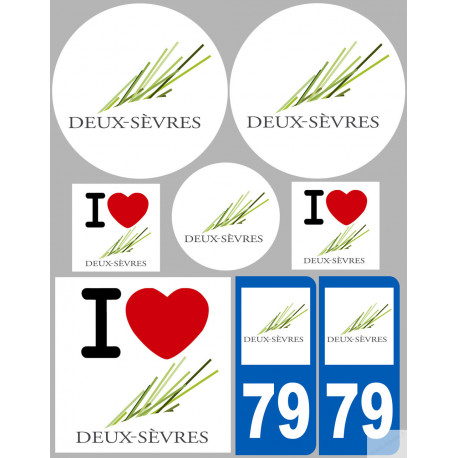 Deux-Sèvres (8 autocollants variés) - Sticker/autocollant