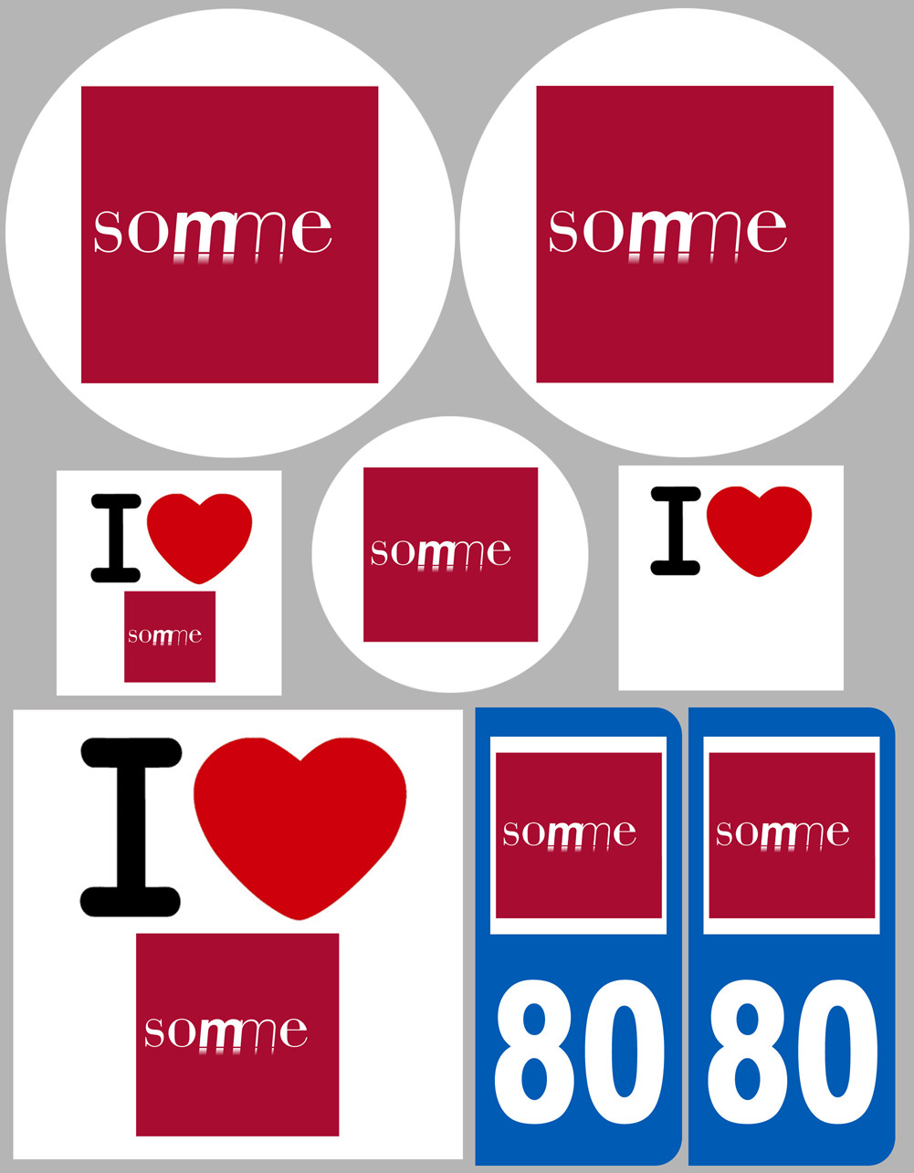 la Somme (8 autocollants variés) - Sticker/autocollant