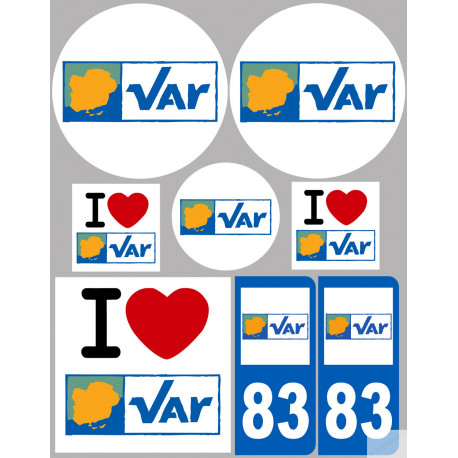 Var (8 autocollants variés) - Sticker/autocollant