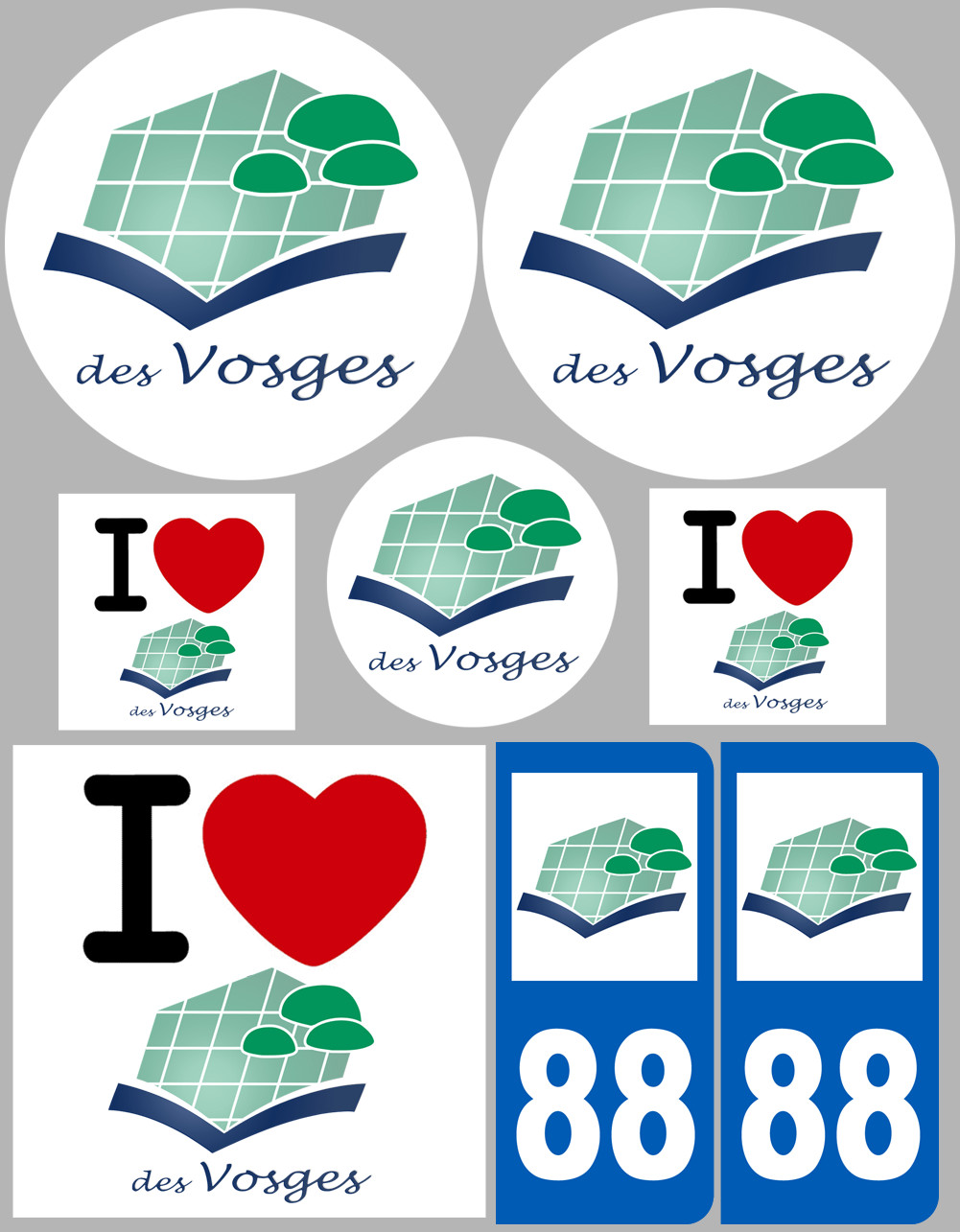 Vosges (8 autocollants variés) - Sticker/autocollant