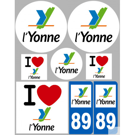 Yonne (8 autocollants variés) - Sticker/autocollant