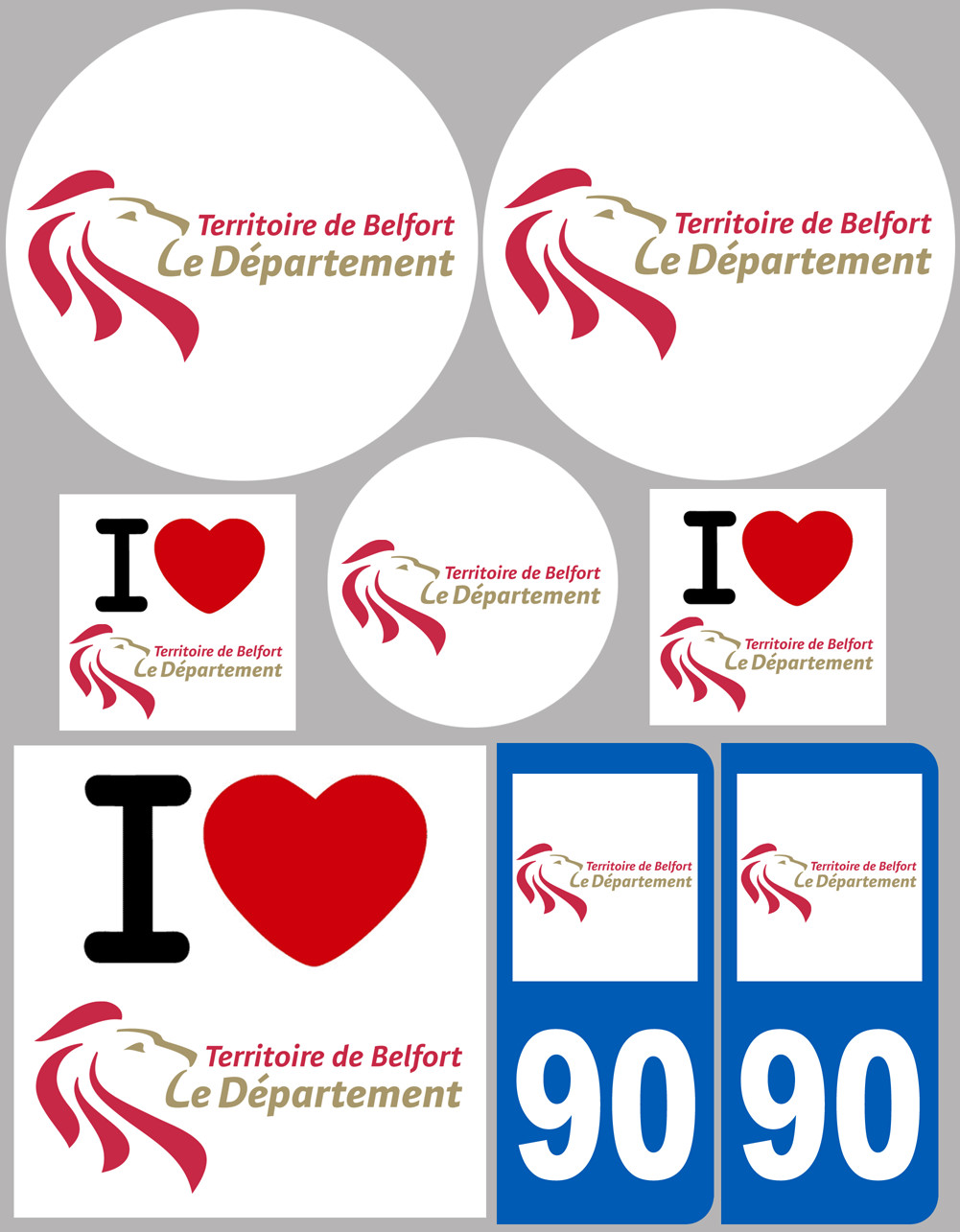 Territoire de Belfort (8 autocollants variés) - Sticker/autocollant