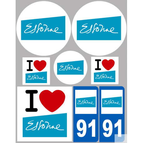 Essonne (8 autocollants variés) - Sticker/autocollant