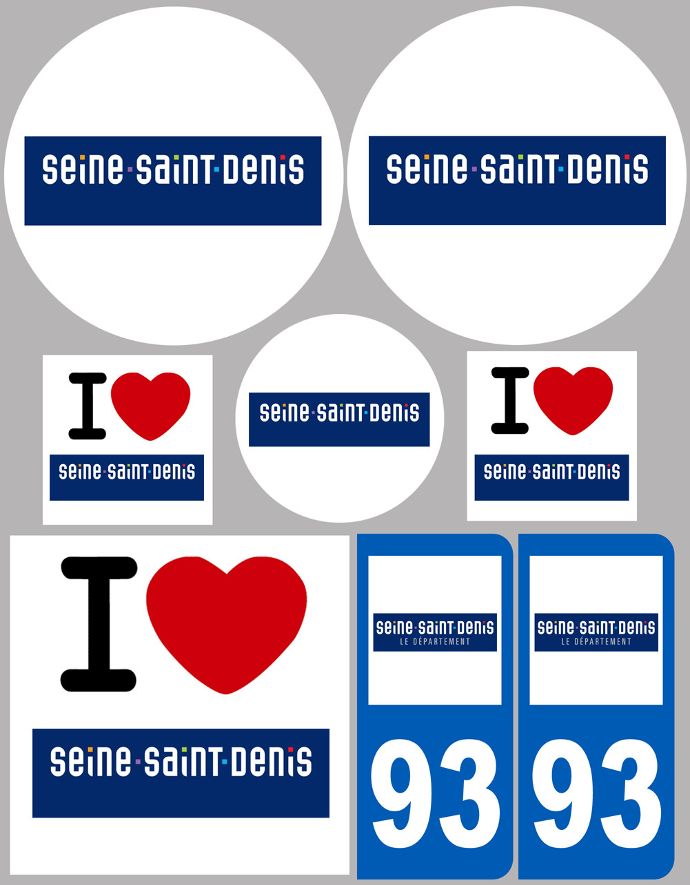 Seine-Saint-Denis (8 autocollants variés) - Sticker/autocollant