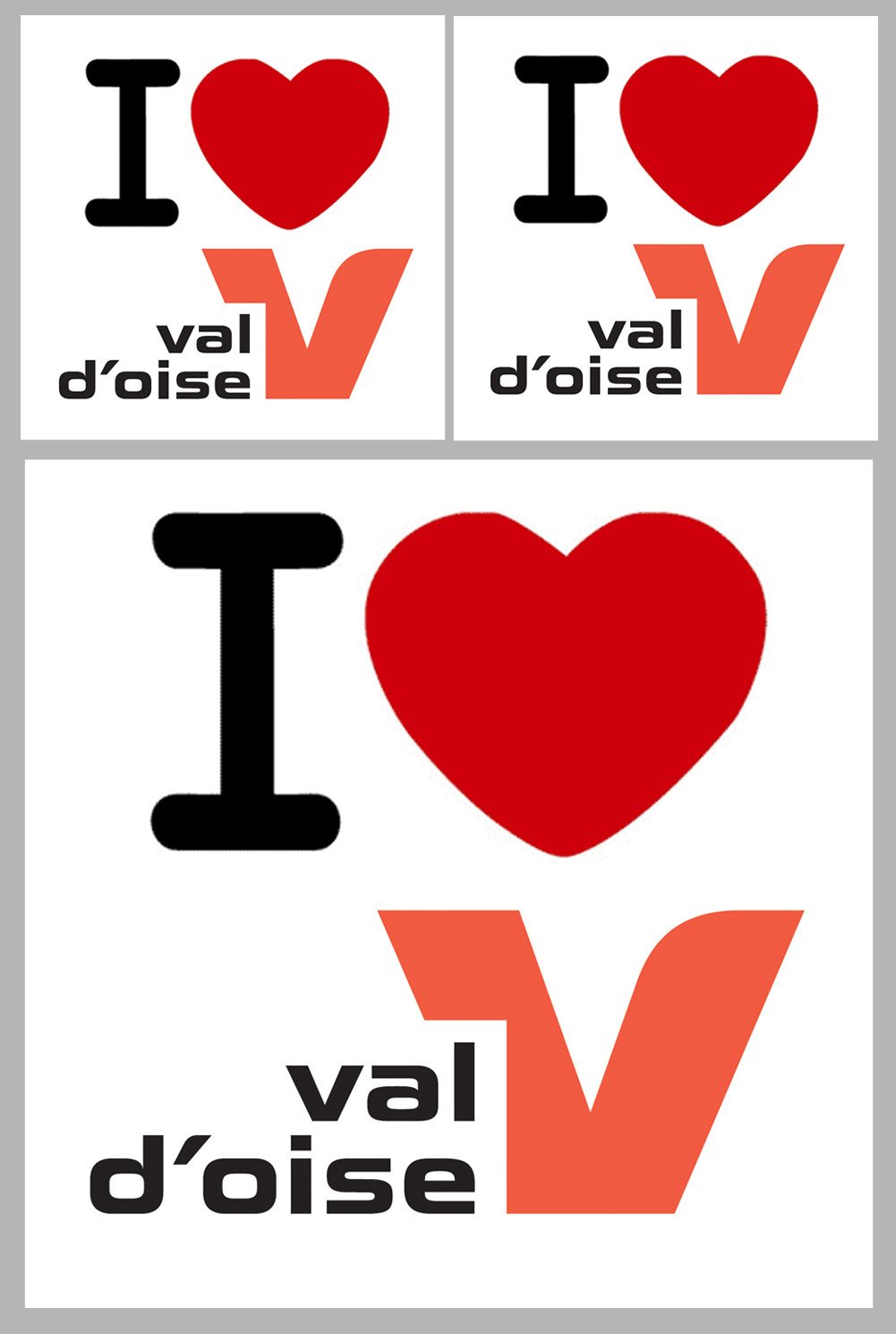 Département 95 le Val d'Oise (1fois 10cm 2fois 5cm) - Sticker/autocollant