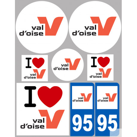 Val d'Oise (8 autocollants variés) - Sticker/autocollant