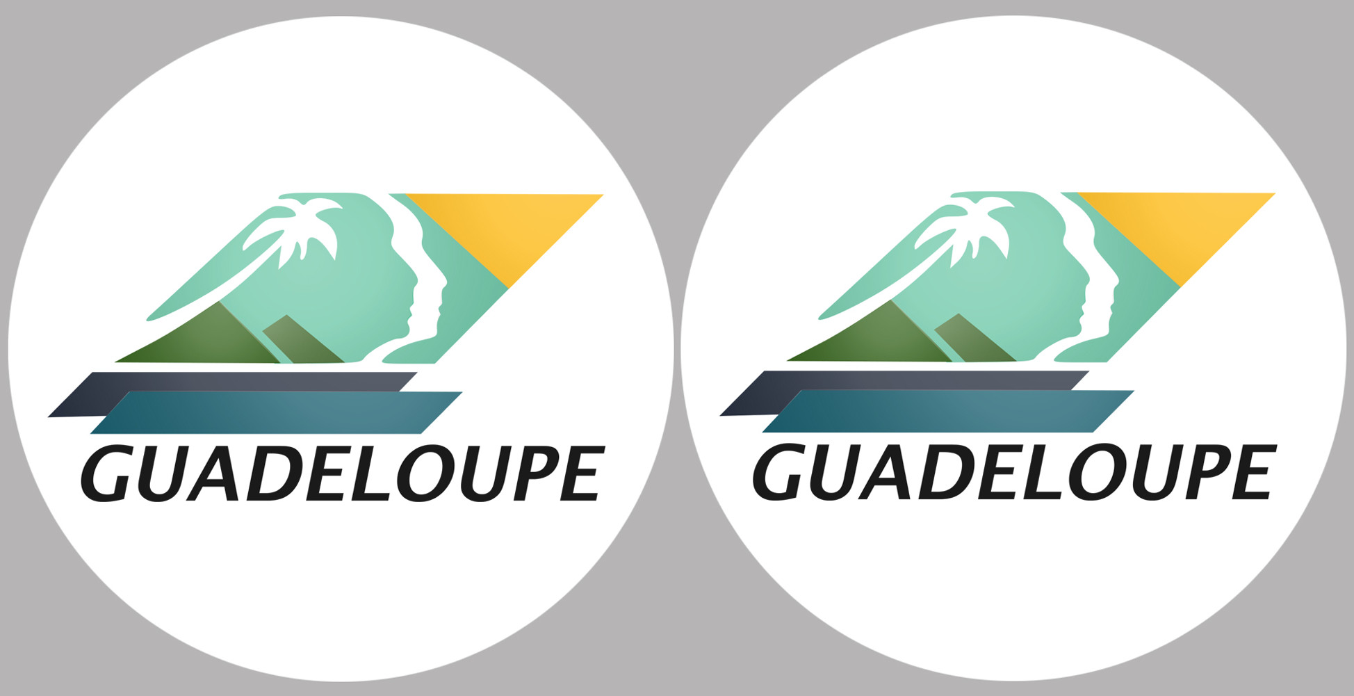 Département 971 la Guadeloupe (2 fois 10cm) - Sticker/autocollant