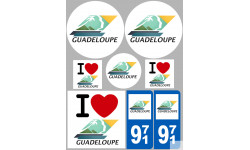 Guadeloupe (8 autocollants variés) - Sticker/autocollant