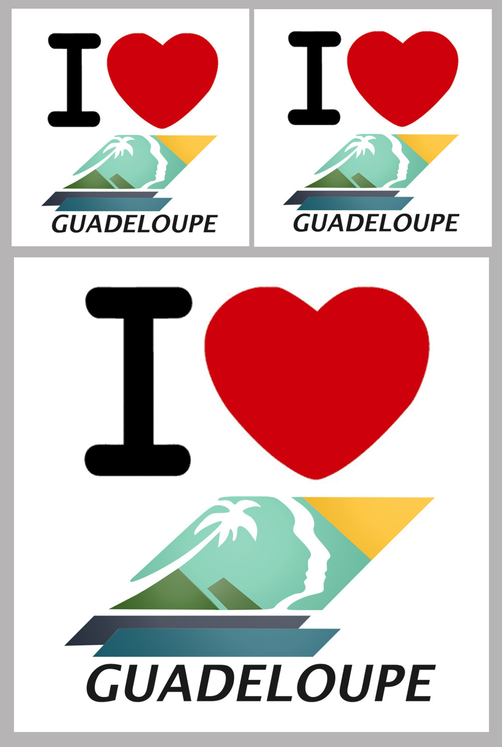 Département 971 la Guadeloupe (1fois 10cm 2fois 5cm) - Sticker/autocollant