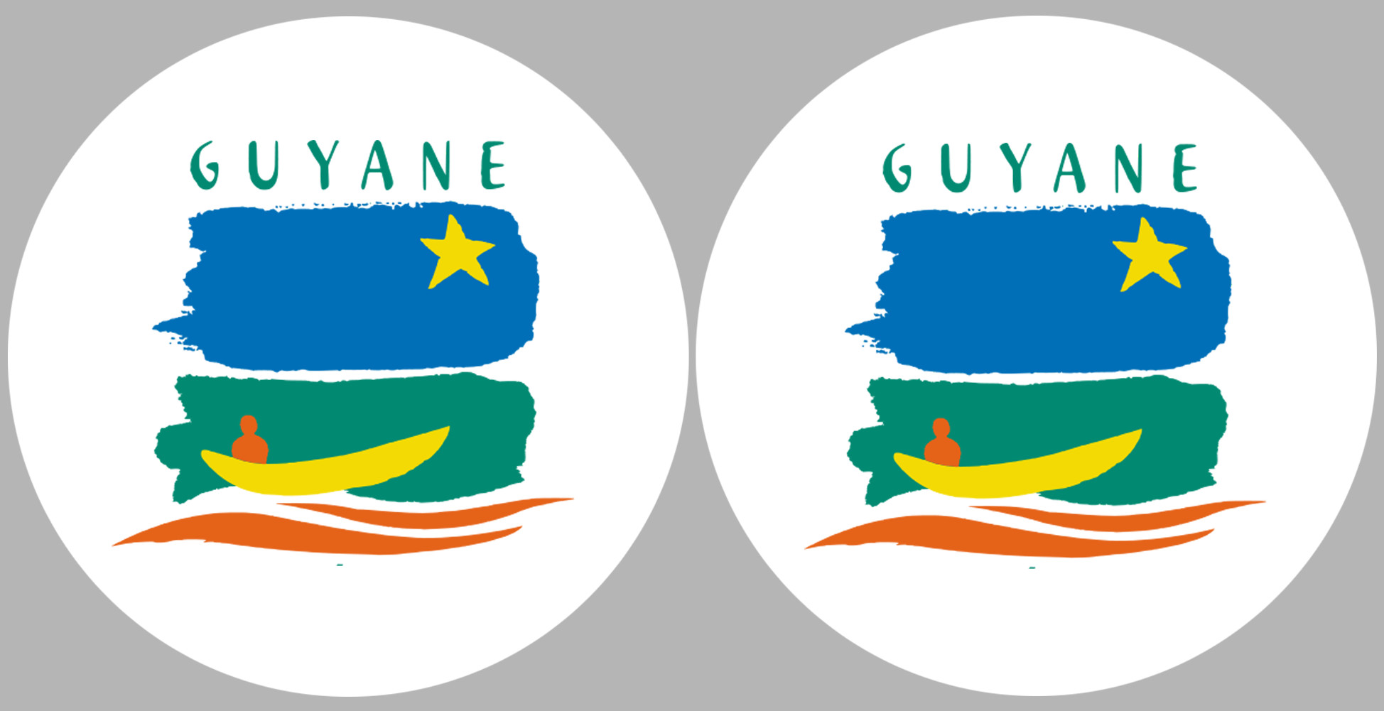 Département 973 la Guyane (2 fois 10cm) - Sticker/autocollant