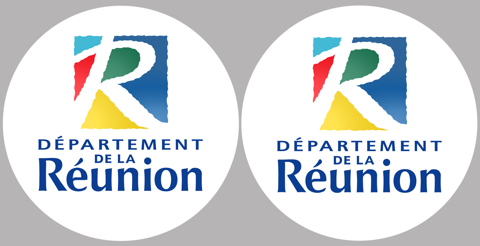 Département 974 la Réunion (2 fois 10cm) - Sticker/autocollant